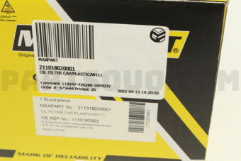 211018020001 OIL FILTER CAP/PLASTIC/W111