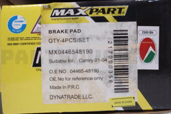 MX0446548190 BRAKE PAD N.ABS