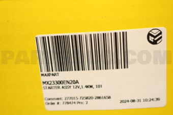MX23300EN20A STARTER ASSY 12V,1.4KW, 10T