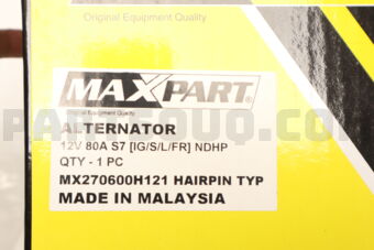 MX270600H121 ALTERNATOR 12V 80A 7PK