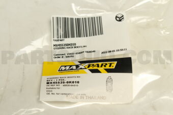 MX455350K010 STEERING RACK BOOTS RH