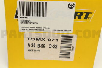 TOMX071 MAXPART CV JOINT(30*56*23)