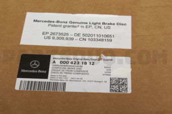A0004231812 BRAKE DISC RER-C(W205)