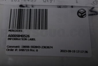 A0005840526 INFORMATION LABEL