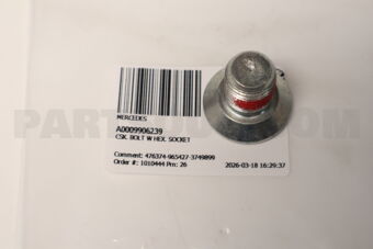 A0009906239 CSK. BOLT W HEX. SOCKET