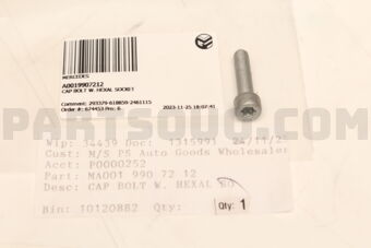 A0019907212 CAP BOLT W. HEXAL SOCKET