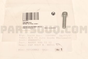 A0019907212 CAP BOLT W. HEXAL SOCKET