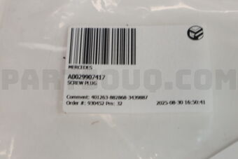 A0029907417 MERCEDES SCREW PLUG