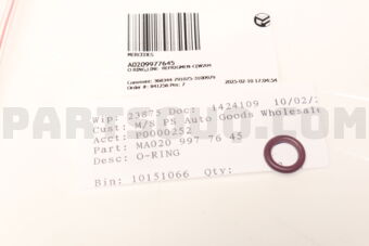 A0209977645 O RING,LINE- REFRIGMEN-C(W204)