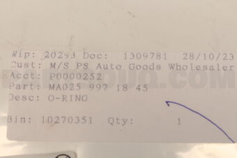 A0259971845 O-RING,DELIVERY UNIT-S(W222)