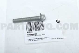 A1139900222 SCREW, ROUND HEXAL. HEAD