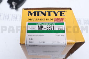 MP3691 BRAKE PAD FRONT, HYUACCENT 05~