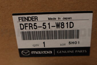 DFR551W81D Mazda FENDER(L),OVER-FRT
