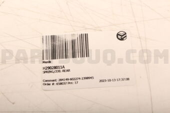 H29028011A SPRING,COIL-REAR