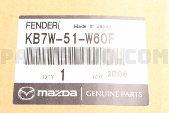 KB7W51W60F FENDER(L)OVER RR