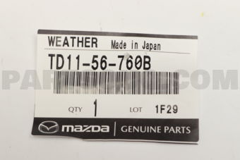 TD1156760B WEATHERSTRIP,BONNET-REAR