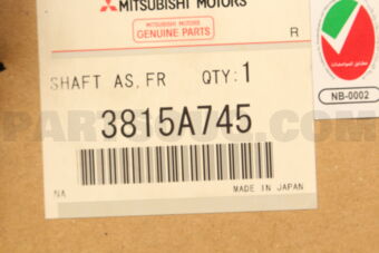 3815A745 SHAFT AS,FR AXLE DRIVE,LH