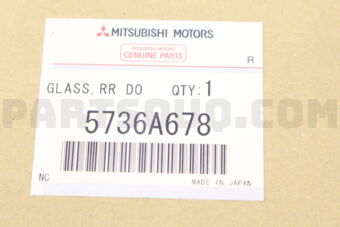 5736A678 GLASS,RR DOOR WINDOW