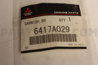 6417A029 Mitsubishi GARNISH,RR BUMPER,CTR