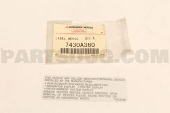 7430A360 Mitsubishi LABEL,MERCURY CAUTION