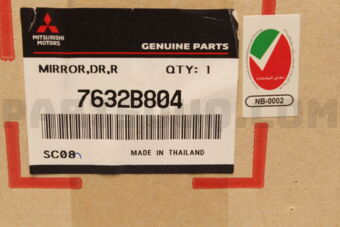 7632B804 Mitsubishi MIRROR ASSY,DOOR,RH