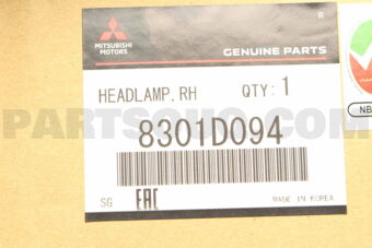 8301D094 HEADLAMP ASSY,RH