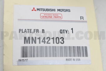 MN142103 PLATE,FR BUMPER,UPR LH