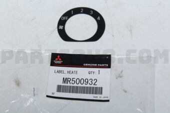 MR500932 LABEL,HEATER CONTROL