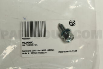 MS240042 BOLT,RADIATOR