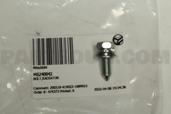 MS240042 BOLT,RADIATOR