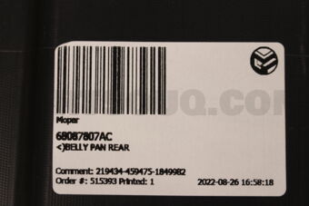 68087807AC (<)BELLY PAN REAR