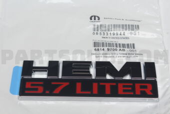 68149700AB (^)NAMEPLATE FRONT FENDER
