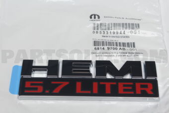 68149700AB (^)NAMEPLATE FRONT FENDER