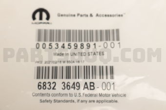 68323649AB GRILLE BODYSIDE APERTURE