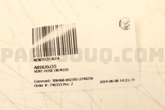 A01635215 VENT HOSE DB M103