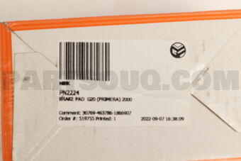 PN2224 BRAKE PAD  G20 (PRIMERA) 2000