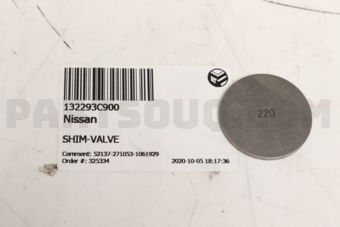 132293C900 SHIM-VALVE