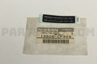 14806CF40A LABEL-CAUTION,UNLEADED FUEL ONLY