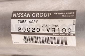 20020VB100 TUBE ASSY-EXHAUST,FRONT