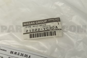 21022VC30A PIPE ASSY-HEATER FEED