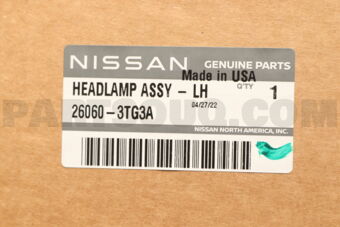 260603TG3A LAMP ASSY   HEAD  LH