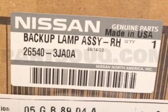265403JA0A LAMP ASSY-BACK UP RH