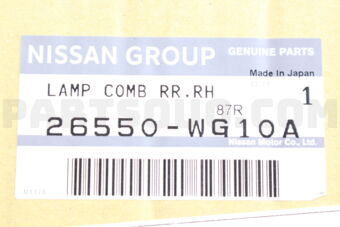 26550WG10A Nissan LAMP COMB RR RH