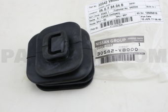 30542VB000 Nissan COVER-DUST,WITHDRAWAL LEVER