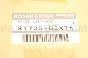 3170562X7A VALVE ASSY CONTROL