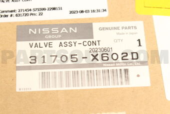 31705X602D VALVE ASSY CONT