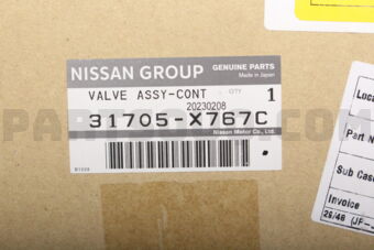 31705X767C VALVE ASSY CONTROL