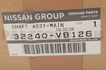 32240VB126 SHAFT ASSY-MAIN
