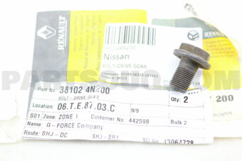 381024N200 Nissan BOLT-DRIVE GEAR