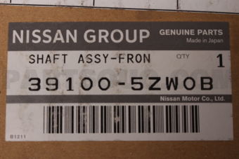 391005ZW0B SHAFT ASSY FRONt